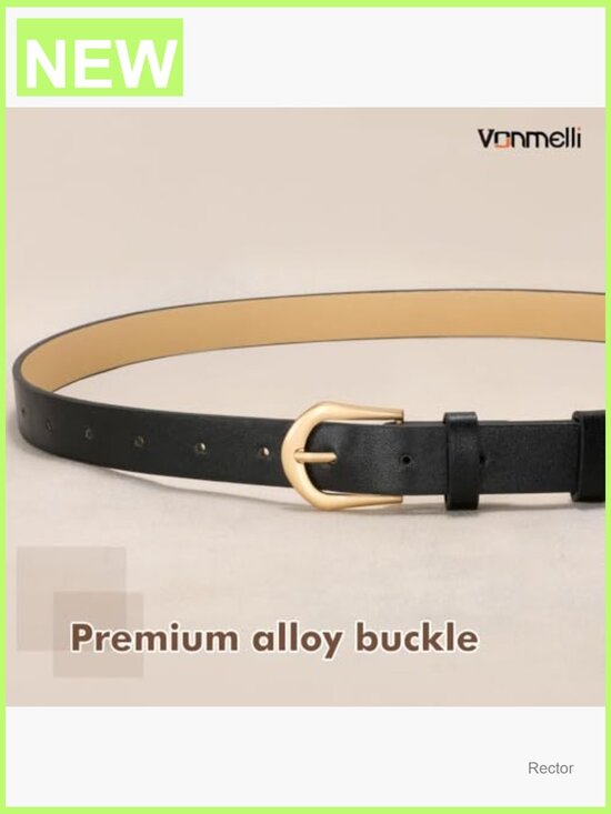 4 Pack Thin Leather Skinny Waist Belts with Gold Buckle for Jeans Dress main image 4